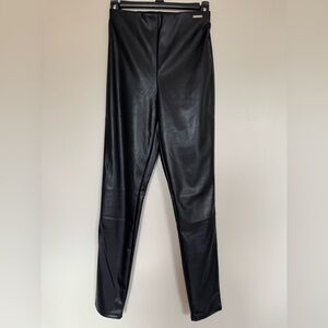 Fabletics Vegan Leather High-Waisted Leggings in black NWT Size Small